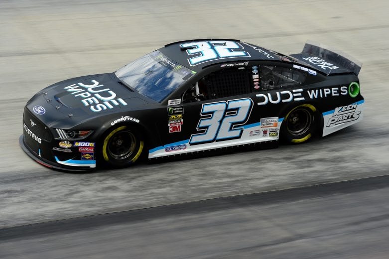 BRISTOL, TN - APRIL 05: Corey LaJoie, driver of the #32 DUDE Wipes Ford, practices for the Monster Energy NASCAR Cup Series Food City 500 at Bristol Motor Speedway on April 5, 2019 in Bristol, Tennessee. (Photo by Jared C. Tilton/Getty Images) | Getty Images