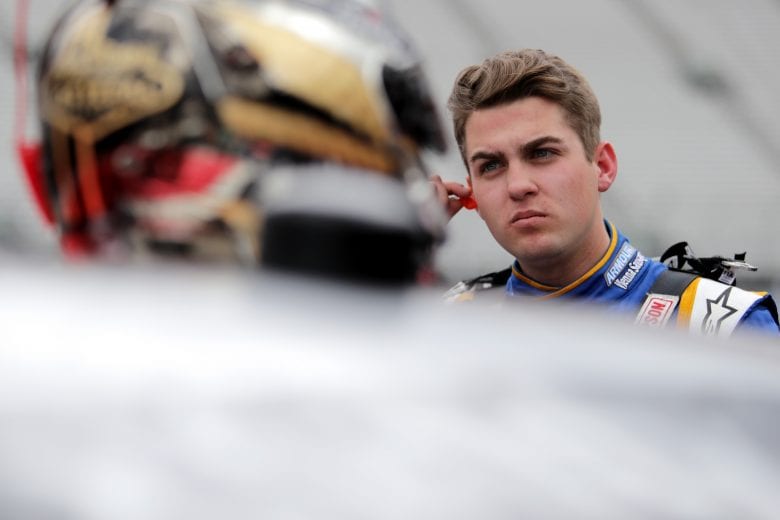 BRISTOL, TN - APRIL 05: Noah Gragson, driver of the #9 Switch Chevrolet, stands on the grid during practice for the NASCAR Xfinity Series Alsco 300 at Bristol Motor Speedway on April 5, 2019 in Bristol, Tennessee. (Photo by Donald Page/Getty Images) | Getty Images