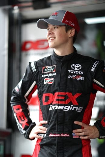 BRISTOL, TN - APRIL 05: Harrison Burton, driver of the #18 Dex Imaging Toyota, stands in the garage area during practice for the Monster Energy NASCAR Cup Series Food City 500 at Bristol Motor Speedway on April 5, 2019 in Bristol, Tennessee. (Photo by Chris Graythen/Getty Images) | Getty Images