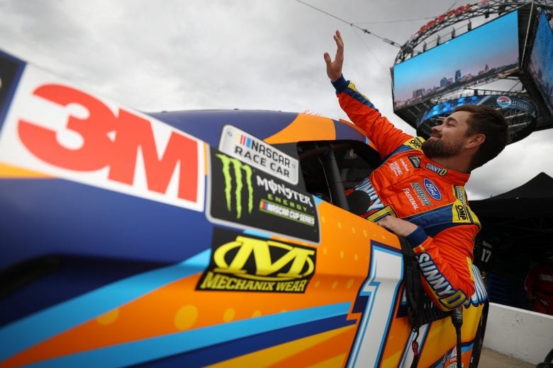 BRISTOL, TN - APRIL 05:  Ricky Stenhouse Jr., driver of the #17 SunnyD Ford, climbs into his car during qualifying for the Monster Energy NASCAR Cup Series Food City 500 at Bristol Motor Speedway on April 5, 2019 in Bristol, Tennessee.  (Photo by Chris Graythen/Getty Images) | Getty Images
