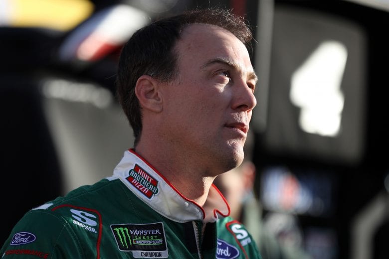 BRISTOL, TN - APRIL 06: Kevin Harvick, driver of the #4 Hunt Brothers Pizza Ford, stands in the garage area during practice for the Monster Energy NASCAR Cup Series Food City 500 at Bristol Motor Speedway on April 6, 2019 in Bristol, Tennessee. (Photo by Chris Graythen/Getty Images) | Getty Images