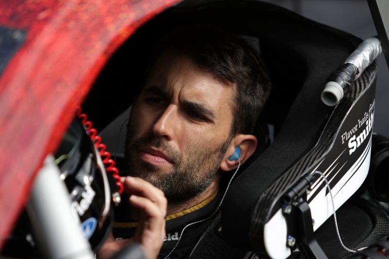 BRISTOL, TN - APRIL 06:  Aric Almirola, driver of the #10 SHAZAMSmithfield Ford, sits in his car  during practice for the Monster Energy NASCAR Cup Series Food City 500 at Bristol Motor Speedway on April 6, 2019 in Bristol, Tennessee.  (Photo by Donald Page/Getty Images) | Getty Images