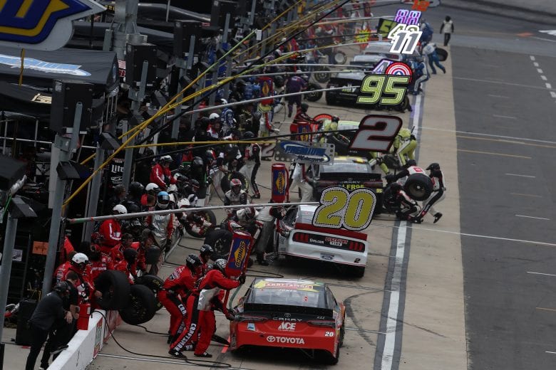 BRISTOL, TN - APRIL 07:  Erik Jones, driver of the #20 CRAFTSMAN Racing for a Miracle Toyota, pits during the Monster Energy NASCAR Cup Series Food City 500 at Bristol Motor Speedway on April 7, 2019 in Bristol, Tennessee.  (Photo by Chris Graythen/Getty Images) | Getty Images