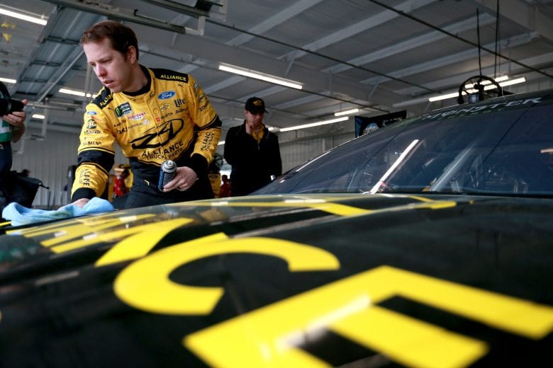 RICHMOND, VA - APRIL 12: Brad Keselowski, driver of the #2 Alliance Truck Parts Ford, wipes his car down in the garage during practice for the Monster Energy NASCAR Cup Series Toyota Owners 400 at Richmond Raceway on April 12, 2019 in Richmond, Virginia. (Photo by Sean Gardner/Getty Images) | Getty Images
