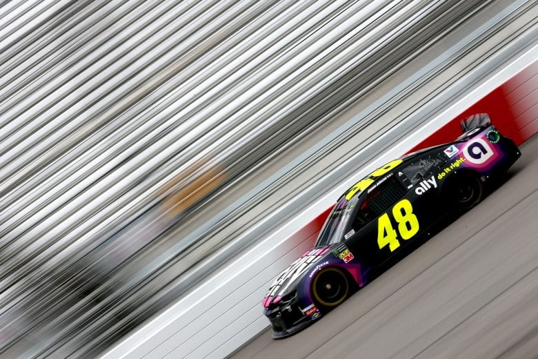 RICHMOND, VA - APRIL 12: Jimmie Johnson, driver of the #48 Ally Chevrolet, practicse for the Monster Energy NASCAR Cup Series Toyota Owners 400 at Richmond Raceway on April 12, 2019 in Richmond, Virginia. (Photo by Sean Gardner/Getty Images) | Getty Images