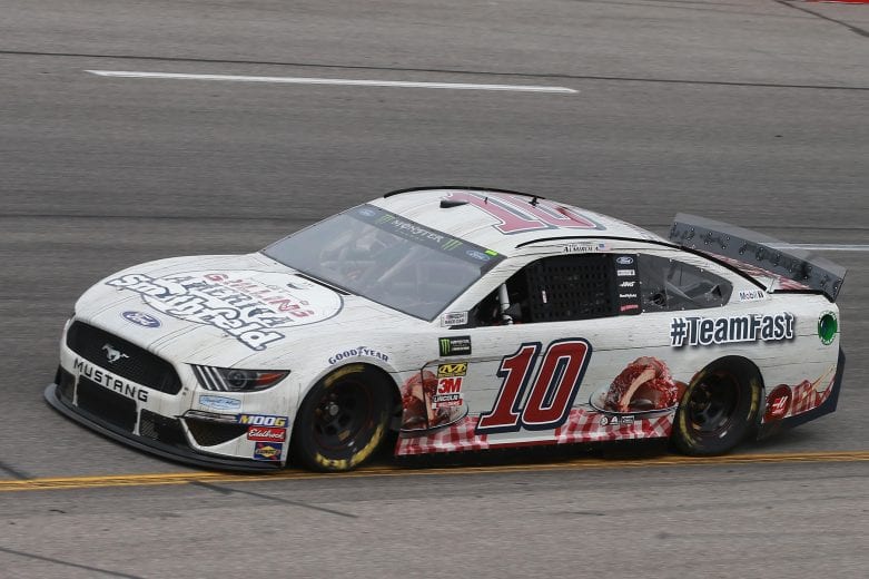 RICHMOND, VA - APRIL 12: Aric Almirola, driver of the #10 Smithfield Get Grilling Ford, drives during practice for the Monster Energy NASCAR Cup Series Toyota Owners 400 at Richmond Raceway on April 12, 2019 in Richmond, Virginia.  (Photo by Matt Sullivan/Getty Images) | Getty Images
