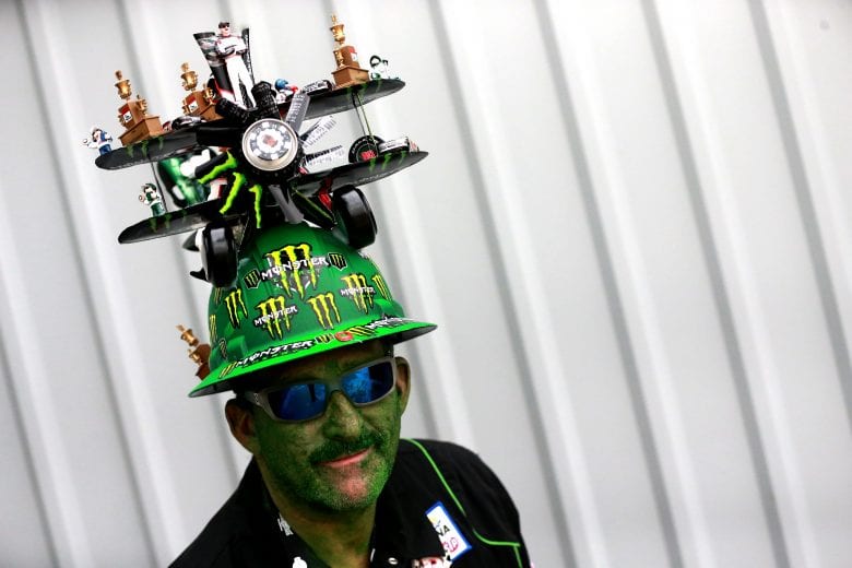 RICHMOND, VA - APRIL 13: A fan stands in the garage prior to th start of the Monster Energy NASCAR Cup Series Toyota Owners 400 at Richmond Raceway on April 13, 2019 in Richmond, Virginia. (Photo by Sean Gardner/Getty Images) | Getty Images