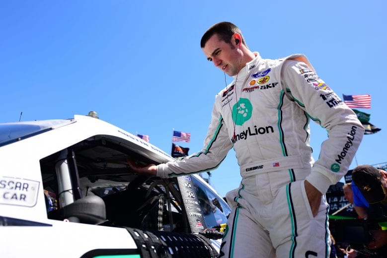 TALLADEGA, AL - APRIL 26: Austin Cindric, driver of the #22 MoneyLion Ford, climbs into his car during practice for the NASCAR Xfinity Series MoneyLion 300 at Talladega Superspeedway on April 26, 2019 in Talladega, Alabama. (Photo by Jared C. Tilton/Getty Images) | Getty Images