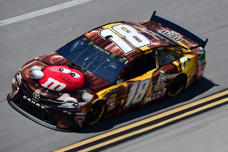 TALLADEGA, AL - APRIL 26: Kyle Busch, driver of the #18 M&M's Chocolate Bar Toyota, practices for the Monster Energy NASCAR Cup Series GEICO 500 at Talladega Superspeedway on April 26, 2019 in Talladega, Alabama. (Photo by Jared C. Tilton/Getty Images) | Getty Images