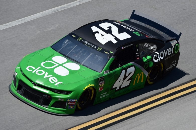TALLADEGA, AL - APRIL 26: Kyle Larson, driver of the #42 Clover Chevrolet, practices for the Monster Energy NASCAR Cup Series GEICO 500 at Talladega Superspeedway on April 26, 2019 in Talladega, Alabama. (Photo by Jared C. Tilton/Getty Images) | Getty Images