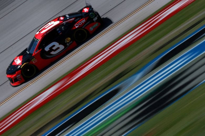 TALLADEGA, AL - APRIL 26: Austin Dillon, driver of the #3 Dow Chevrolet, practices for the Monster Energy NASCAR Cup Series GEICO 500 at Talladega Superspeedway on April 26, 2019 in Talladega, Alabama. (Photo by Sean Gardner/Getty Images) | Getty Images