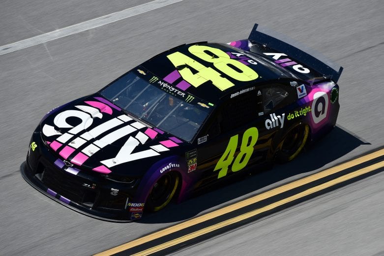 TALLADEGA, AL - APRIL 26: Jimmie Johnson, driver of the #48 Ally Chevrolet, practices for the Monster Energy NASCAR Cup Series GEICO 500 at Talladega Superspeedway on April 26, 2019 in Talladega, Alabama. (Photo by Jared C. Tilton/Getty Images) | Getty Images