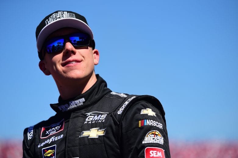 TALLADEGA, AL - APRIL 27: John Hunter Nemechek, driver of the #23 Fire Alarm Services INC Chevrolet, stands on the grid during qualifying for the NASCAR Xfinity Series MoneyLion 300 at Talladega Superspeedway on April 27, 2019 in Talladega, Alabama. (Photo by Jared C. Tilton/Getty Images) | Getty Images