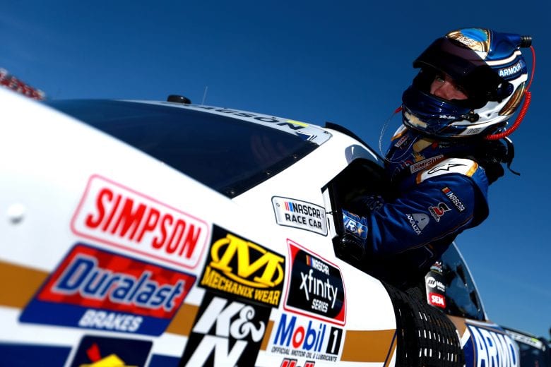 TALLADEGA, AL - APRIL 27: Noah Gragson, driver of the #9 ARMOUR Vienna Sausage Chevrolet, gets into his car during qualifying for the NASCAR Xfinity Series MoneyLion 300 at Talladega Superspeedway on April 27, 2019 in Talladega, Alabama. (Photo by Sean Gardner/Getty Images) | Getty Images