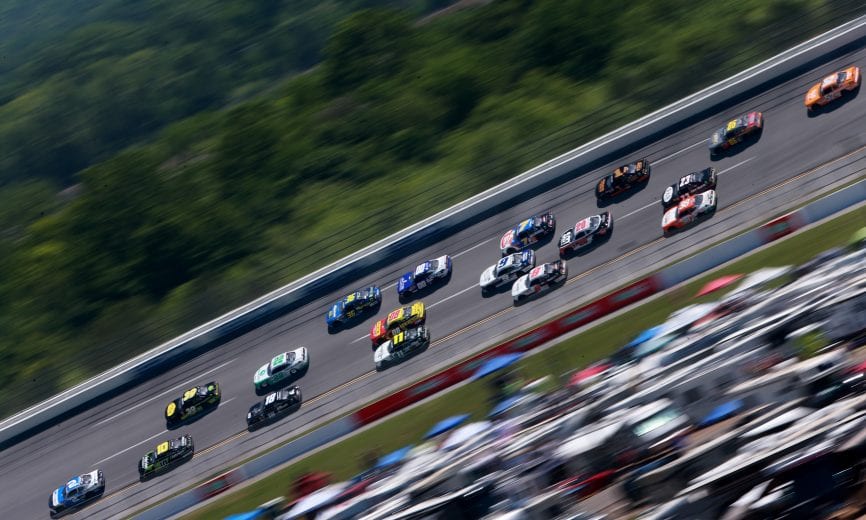 TALLADEGA, AL - APRIL 27: Tyler Reddick, driver of the #2 Roland Chevrolet, leads a pack of cars during the NASCAR Xfinity Series MoneyLion 300 at Talladega Superspeedway on April 27, 2019 in Talladega, Alabama. (Photo by Sean Gardner/Getty Images) | Getty Images