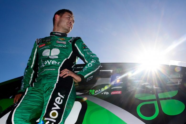TALLADEGA, AL - APRIL 27: Kyle Larson, driver of the #42 Clover Chevrolet, stands on the grid during qualifying for the Monster Energy NASCAR Cup Series GEICO 500 at Talladega Superspeedway on April 27, 2019 in Talladega, Alabama. (Photo by Jared C. Tilton/Getty Images) | Getty Images