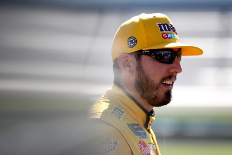 TALLADEGA, AL - APRIL 27:  Kyle Busch, driver of the #18 M&M's Chocolate Bar Toyota, stands on the grid during qualifying for the Monster Energy NASCAR Cup Series GEICO 500 at Talladega Superspeedway on April 27, 2019 in Talladega, Alabama.  (Photo by Sean Gardner/Getty Images) | Getty Images