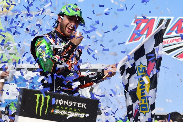 TALLADEGA, AL - APRIL 28:  Chase Elliott, driver of the #9 Mountain Dew/Little Caesar's Chevrolet, celebrates in Victory Lane after winning the Monster Energy NASCAR Cup Series GEICO 500 at Talladega Superspeedway on April 28, 2019 in Talladega, Alabama.  (Photo by Jared C. Tilton/Getty Images) | Getty Images