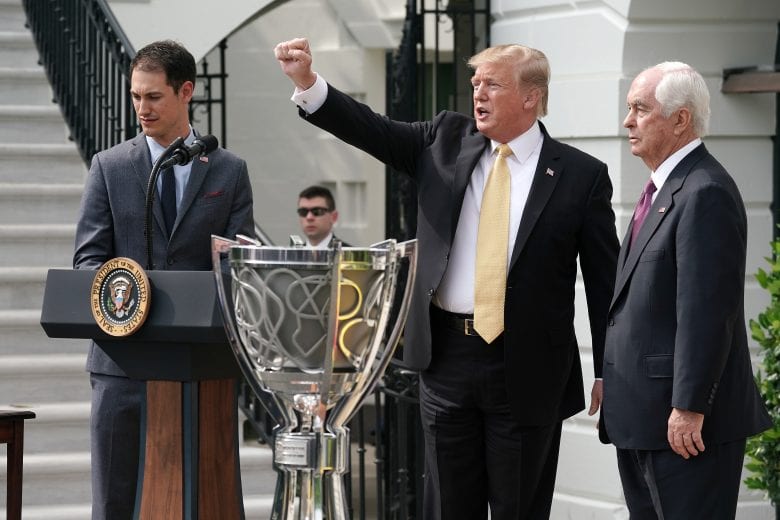 Joey Logano and President Donald Trump at the White House.
