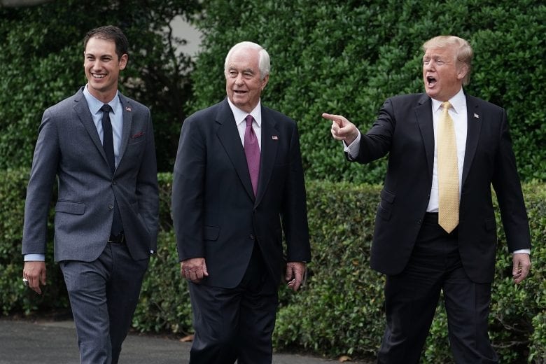 Joey Logano and President Donald Trump at the White House.