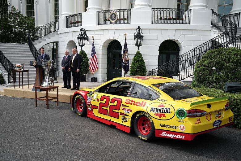Joey Logano and President Donald Trump at the White House.