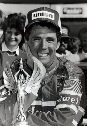 BRISTOL, TN - MARCH 14:  Darrell Waltrip takes a few pictures after winning the Valleydale 500.  Waltrip would take home $26,520 and 180 points for the win. (Photo by Racing Photo Archives/Getty Images)