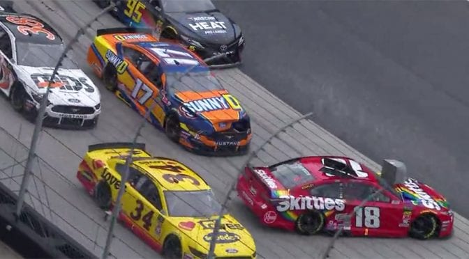 Kyle Busch, Almirola, Stenhouse Jr. crash on opening lap at Bristol