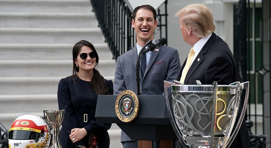 Joey Logano and President Donald Trump at the White House.