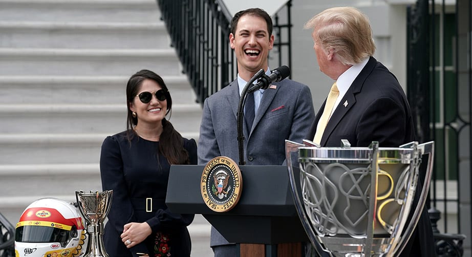 Joey Logano and President Donald Trump at the White House.