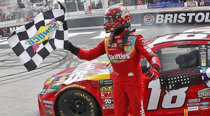 Featured image for Spin to win: Kyle Busch recovers from crash for eighth victory at Bristol
