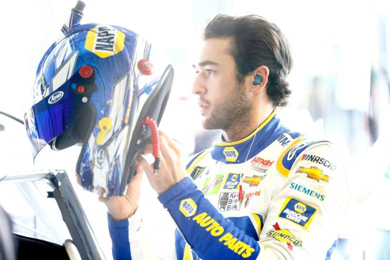 KANSAS CITY, KS - MAY 10: Chase Elliott, driver of the #9 NAPA Auto Parts Chevrolet, stands in the garage during practice for the Monster Energy NASCAR Cup Series Digital Ally 400 at Kansas Speedway on May 10, 2019 in Kansas City, Kansas. (Photo by Jonathan Ferrey/Getty Images) | Getty Images