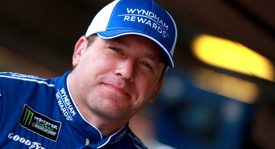 Ryan Newman looks on in the garage area at Dover.