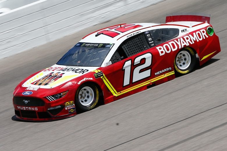 KANSAS CITY, KS - MAY 10:  Ryan Blaney, driver of the #12 BodyArmor Ford, during practice for the Monster Energy NASCAR Cup Series Digital Ally 400 at Kansas Speedway on May 10, 2019 in Kansas City, Kansas.  (Photo by Jonathan Ferrey/Getty Images) | Getty Images