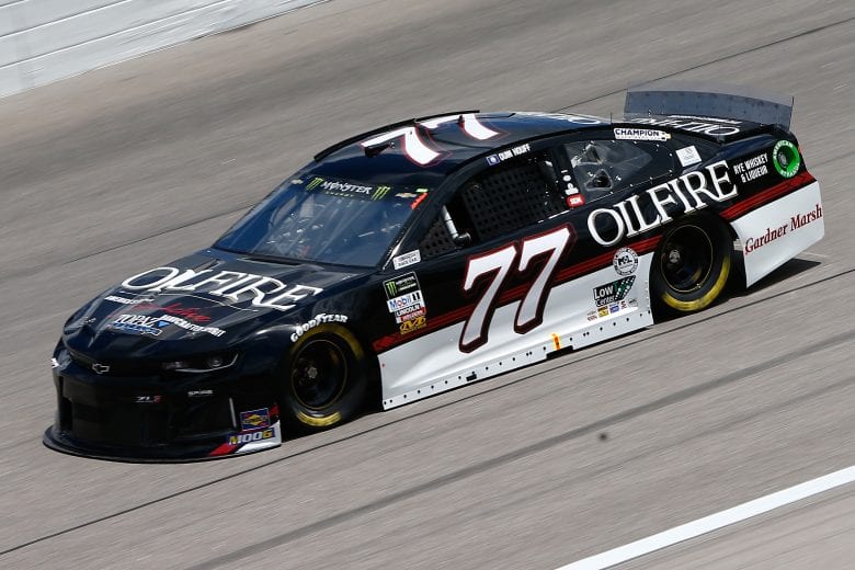 Quin Houff, driver of the #77 OilFire Rye Whiskey Chevrolet, drives KANSAS CITY, KS - MAY 10:  during practice for the Monster Energy NASCAR Cup Series Digital Ally 400 at Kansas Speedway on May 10, 2019 in Kansas City, Kansas.  (Photo by Jonathan Ferrey/Getty Images) | Getty Images