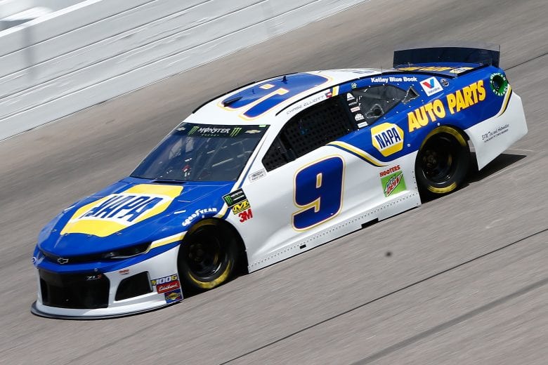 KANSAS CITY, KS - MAY 10:  Chase Elliott, driver of the #9 NAPA Auto Parts Chevrolet, drives during practice for the Monster Energy NASCAR Cup Series Digital Ally 400 at Kansas Speedway on May 10, 2019 in Kansas City, Kansas.  (Photo by Jonathan Ferrey/Getty Images) | Getty Images
