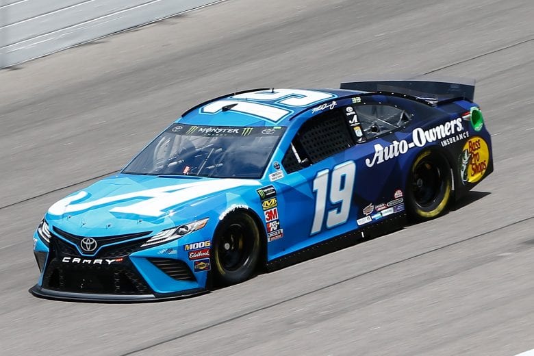 KANSAS CITY, KS - MAY 10:  Martin Truex Jr., driver of the #19 Auto ODwners Insurance Toyota, drives during practice for the Monster Energy NASCAR Cup Series Digital Ally 400 at Kansas Speedway on May 10, 2019 in Kansas City, Kansas.  (Photo by Jonathan Ferrey/Getty Images) | Getty Images
