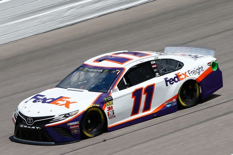 KANSAS CITY, KS - MAY 10: Denny Hamlin, driver of the #11 FedEx Freight Toyota, drives during practice for the Monster Energy NASCAR Cup Series Digital Ally 400 at Kansas Speedway on May 10, 2019 in Kansas City, Kansas.  (Photo by Jonathan Ferrey/Getty Images) | Getty Images