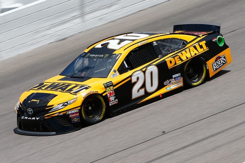 KANSAS CITY, KS - MAY 10:  Erik Jones, driver of the #20 DeWalt Toyota, drives during practice for the Monster Energy NASCAR Cup Series Digital Ally 400 at Kansas Speedway on May 10, 2019 in Kansas City, Kansas.  (Photo by Jonathan Ferrey/Getty Images) | Getty Images