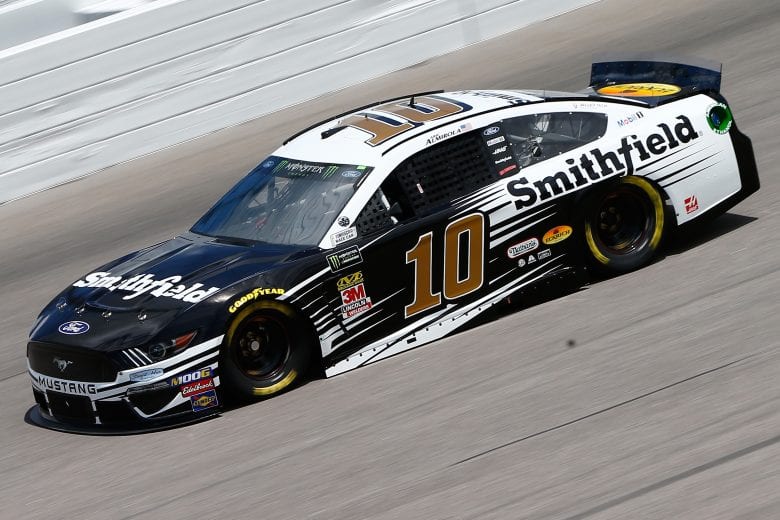 KANSAS CITY, KS - MAY 10: Aric Almirola, driver of the #10 Smithfield Ford, drives  during practice for the Monster Energy NASCAR Cup Series Digital Ally 400 at Kansas Speedway on May 10, 2019 in Kansas City, Kansas.  (Photo by Jonathan Ferrey/Getty Images) | Getty Images