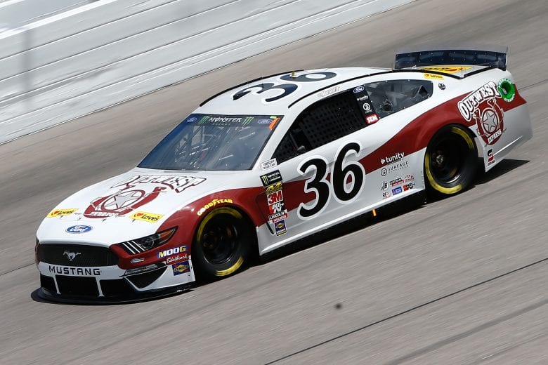KANSAS CITY, KS - MAY 10: Matt Tifft, driver of the #36 Out West Express Ford, drives  during practice for the Monster Energy NASCAR Cup Series Digital Ally 400 at Kansas Speedway on May 10, 2019 in Kansas City, Kansas.  (Photo by Jonathan Ferrey/Getty Images) | Getty Images