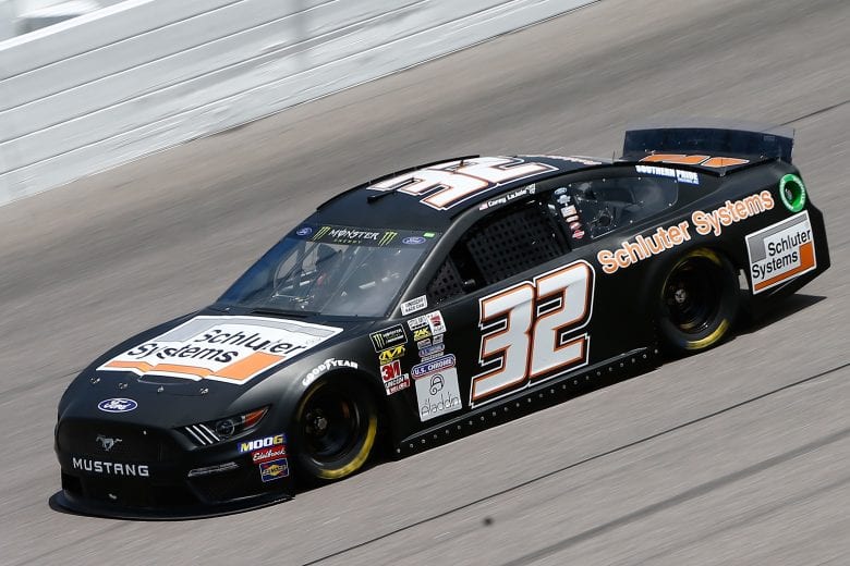 KANSAS CITY, KS - MAY 10:  Corey LaJoie, driver of the #32 Schluter Systems Ford, drives during practice for the Monster Energy NASCAR Cup Series Digital Ally 400 at Kansas Speedway on May 10, 2019 in Kansas City, Kansas.  (Photo by Jonathan Ferrey/Getty Images) | Getty Images