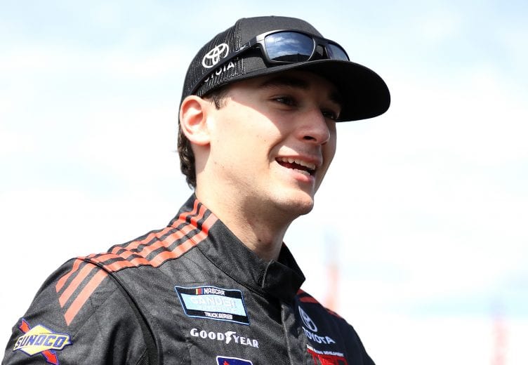 CHARLOTTE, NC - MAY 17:  Anthony Alfredo, driver of the #15 STEELSMITH/Friends of Jacelyn Toyota, prepares in the garage area during practice for the NASCAR Gander Outdoors Truck Series North Carolina Education Lottery 200 at Charlotte Motor Speedway on May 17, 2019 in Charlotte, North Carolina.  (Photo by Streeter Lecka/Getty Images) | Getty Images