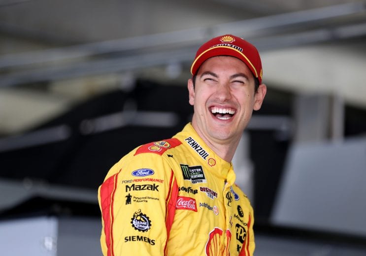 CHARLOTTE, NC - MAY 17:  Joey Logano, driver of the #22 Shell Pennzoil Ford, watches on in the garage during practice for the Monster Energy NASCAR Cup Series All-Star Race and the Monster Energy NASCAR Cup Series Open Race at Charlotte Motor Speedway on May 17, 2019 in Charlotte, North Carolina.  (Photo by Streeter Lecka/Getty Images) | Getty Images