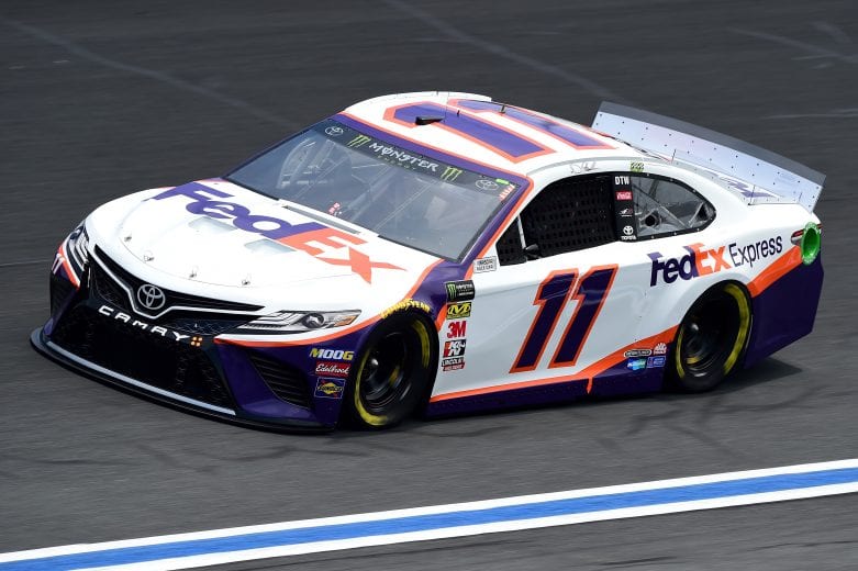 CHARLOTTE, NC - MAY 17:  Denny Hamlin, driver of the #11 FedEx Freight Toyota, practices for the Monster Energy NASCAR Cup Series All-Star Race and the Monster Energy NASCAR Cup Series Open Race at Charlotte Motor Speedway on May 17, 2019 in Charlotte, North Carolina.  (Photo by Jared C. Tilton/Getty Images) | Getty Images