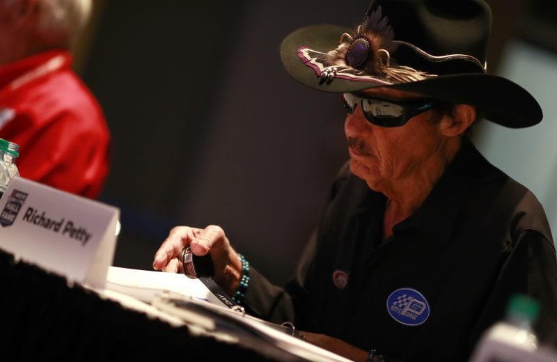 CHARLOTTE, NC - MAY 22: 2019 Seven time NASCAR Cup Championship winner Richard Petty looks over his voting paperwork during the NASCAR Hall of Fame Voting Day at the Charlotte Convention Center on May 22, 2019 in Charlotte, North Carolina. (Photo by Jason Miczek/Getty Images) | Getty Images