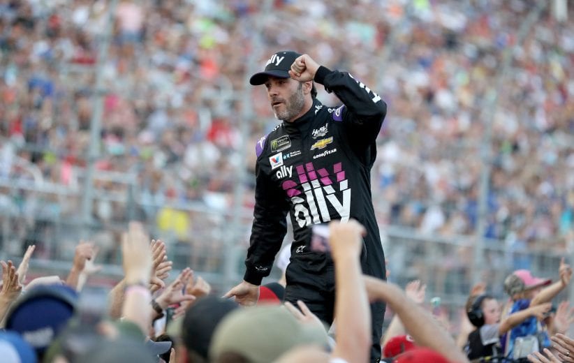 CHARLOTTE, NORTH CAROLINA - MAY 18: Jimmie Johnson, driver of the #48 Ally Chevrolet, during driver introductions before the Monster Energy NASCAR Cup Series All-Star Race at Charlotte Motor Speedway on May 18, 2019 in Charlotte, North Carolina. (Photo by Streeter Lecka/Getty Images) | Getty Images