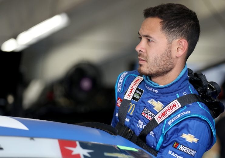 CHARLOTTE, NORTH CAROLINA - MAY 23: Kyle Larson, driver of the #42 Credit One Bank Chevrolet, looks on in the garage during practice for the Monster Energy NASCAR Cup Series Coca-Cola 600 at Charlotte Motor Speedway on May 23, 2019 in Charlotte, North Carolina. (Photo by Streeter Lecka/Getty Images) | Getty Images