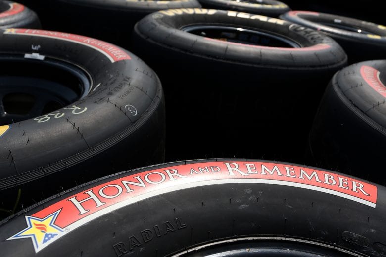 CHARLOTTE, NORTH CAROLINA - MAY 23: A general view of a Goodyear Eagle tire during practice for the Monster Energy NASCAR Cup Series Coca-Cola 600 at Charlotte Motor Speedway on May 23, 2019 in Charlotte, North Carolina. (Photo by Brian Lawdermilk/Getty Images) | Getty Images