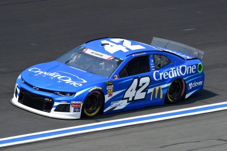 CHARLOTTE, NORTH CAROLINA - MAY 23: Kyle Larson, driver of the #42 Credit One Bank Chevrolet, practices for the Monster Energy NASCAR Cup Series Coca-Cola 600 at Charlotte Motor Speedway on May 23, 2019 in Charlotte, North Carolina. (Photo by Jared C. Tilton/Getty Images) | Getty Images