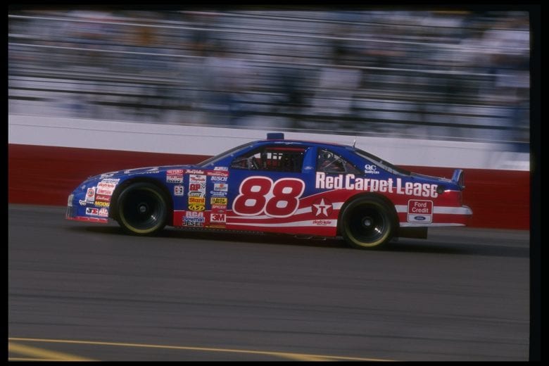 27 Oct 1996: Dale Jarrett performs during the NASCAR Dura Lube 500 at the Phoenix International Raceway in Phoenix, Arizona.